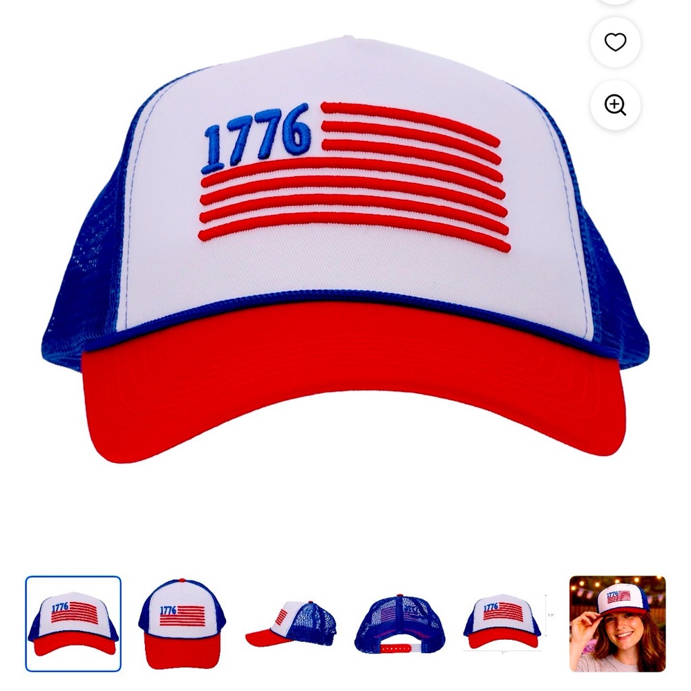 Brand new America 1776 flag trucker hat